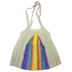 Knitted Rainbow Crochet Boho Textured Bag Purse Pride